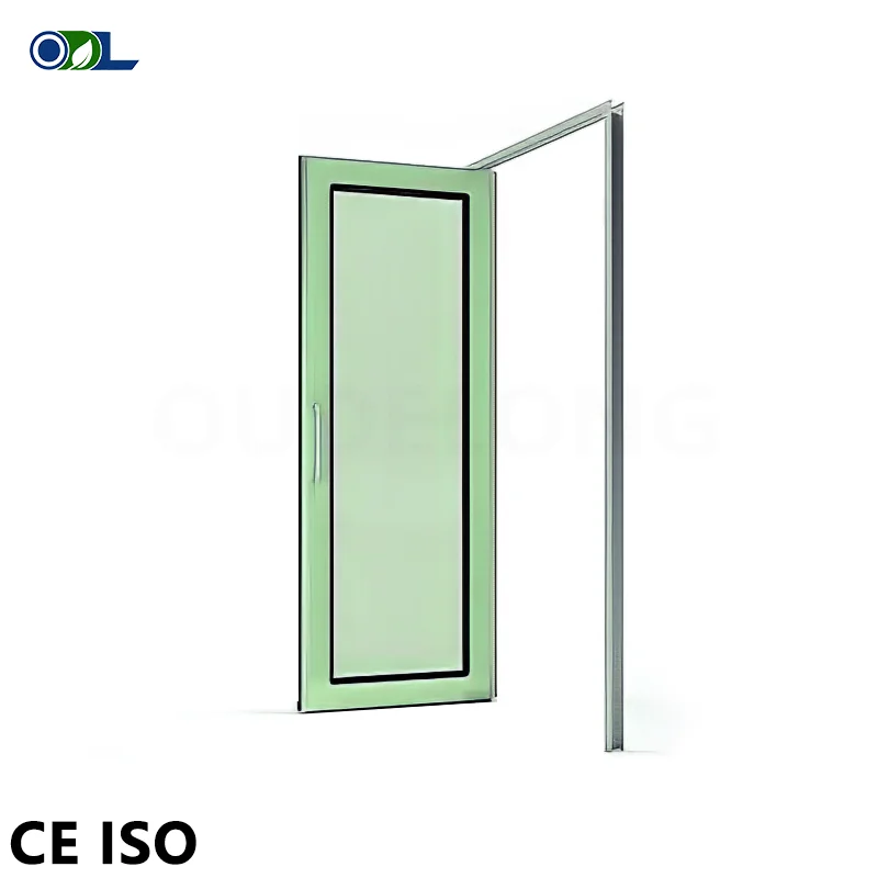 GMP standard large glass clean window door magnetic interlock clear door clean door
