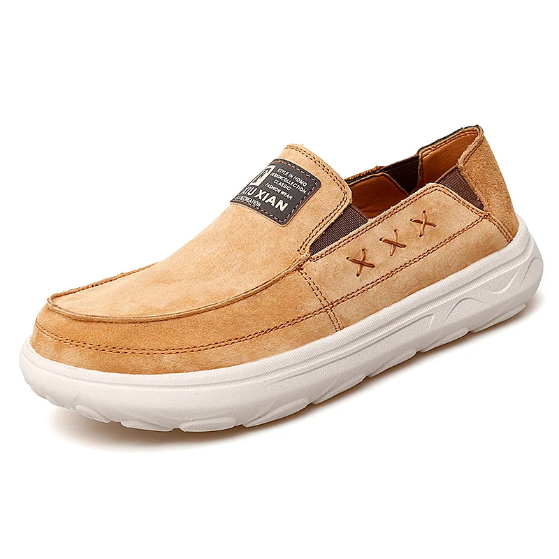 In Ready Stock Hand Made Sewing Large Size Genuine Leather Upper Light Weight Men Business Loafer Dad Shoes