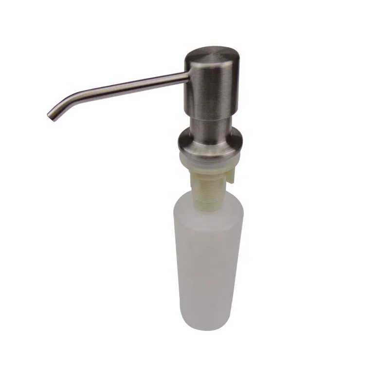 
Made in China stainless steel sink accessories kitchen manual rubber core plastic bottle soap dispenser 