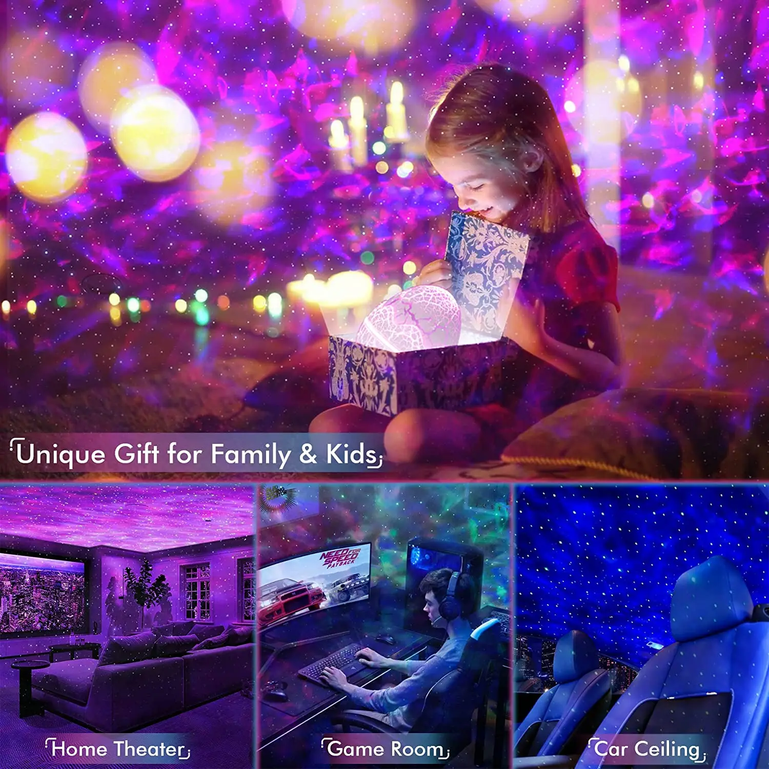 Newest White Noise BT Speaker Light Projector Lamp Star Projector Night Light Dinosaur Egg Shape Nebula LED Star 50 Modern 80 24