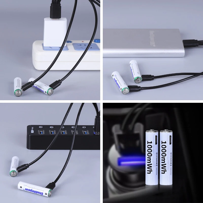 New arrivals 1.5v 1000mWh Micro-USB Li-ion battery usb charging aaa size rechargeable lithium ion battery