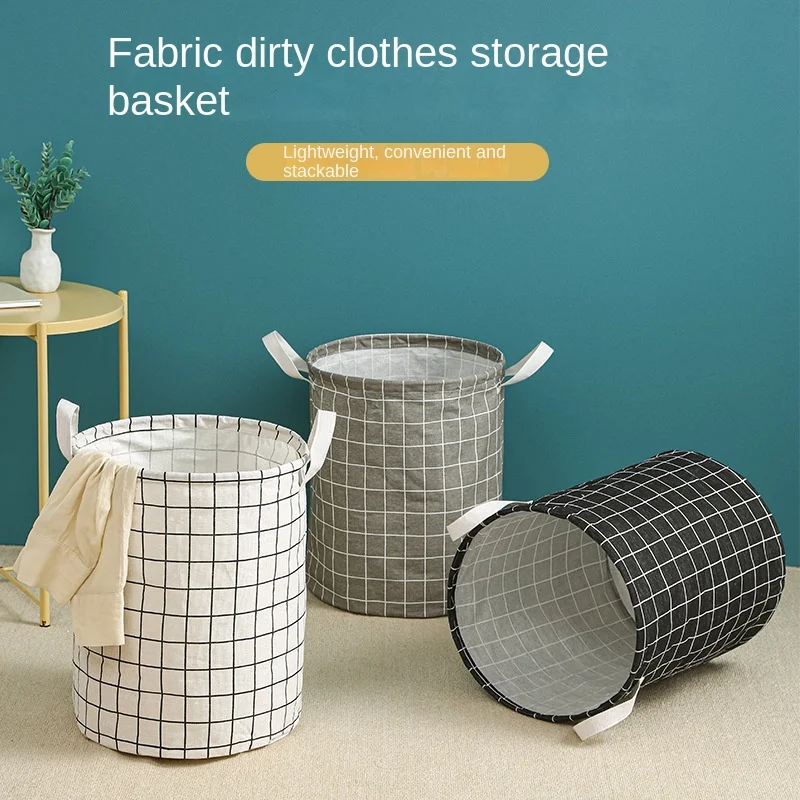 Fabric dirty clothes basket Large capacity double handle laundry basket Foldable clothes toy storage basket