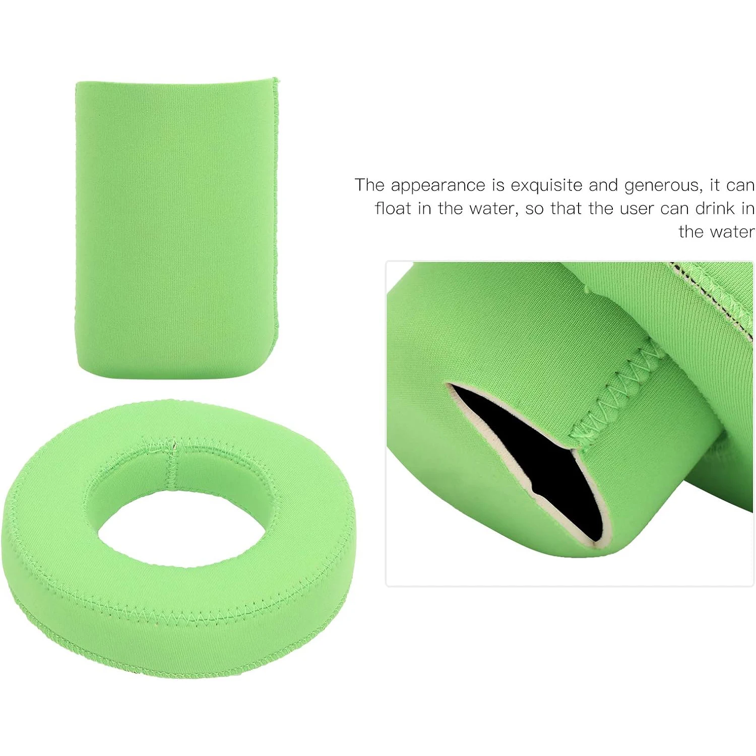 Custom Neoprene Float Cup Holder Beer Bottle Sleeve Swimming Pool Drink Can Support Rope Water Park Surface Floating Can Sleeve