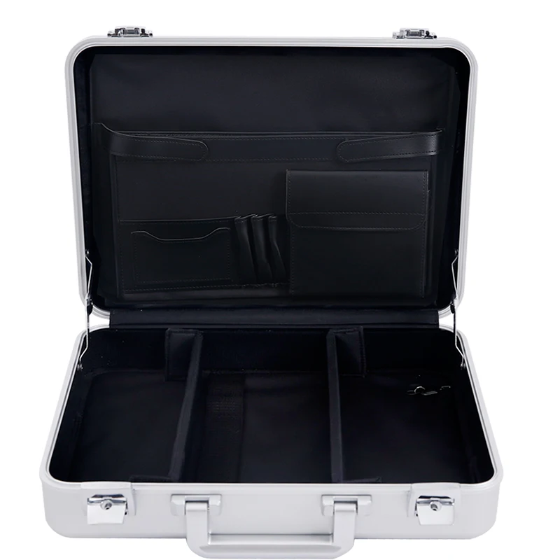 Silver Hard Aluminum Case With Inside Custom Made Computer Pocket  Macbook Laptop Carrying Case