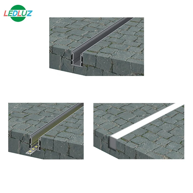 
ALP034 Strong LED Floor Light Aluminum LED Profile With Thick PC Milky Diffuser 