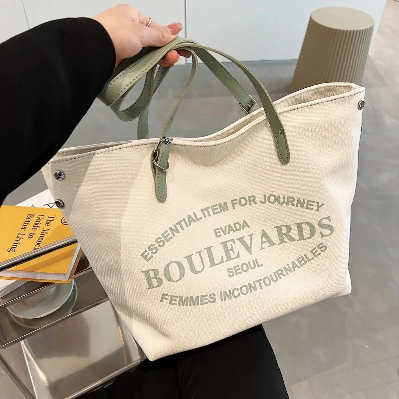 Designer Luxury Gentle Woman Vintage Bag Canvas Tote Handbags For Women