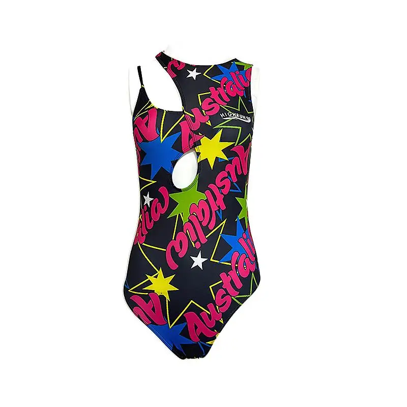 OEM Long Sleeve One-piece Swimsuit Girls Sunscreen Beach Children Swimwear Wholesale