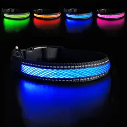 Светодиодные ошейники, регулируемый нейлоновый водонепроницаемый светоотражающий собачий ошейник, светодиодный собачий ошейник