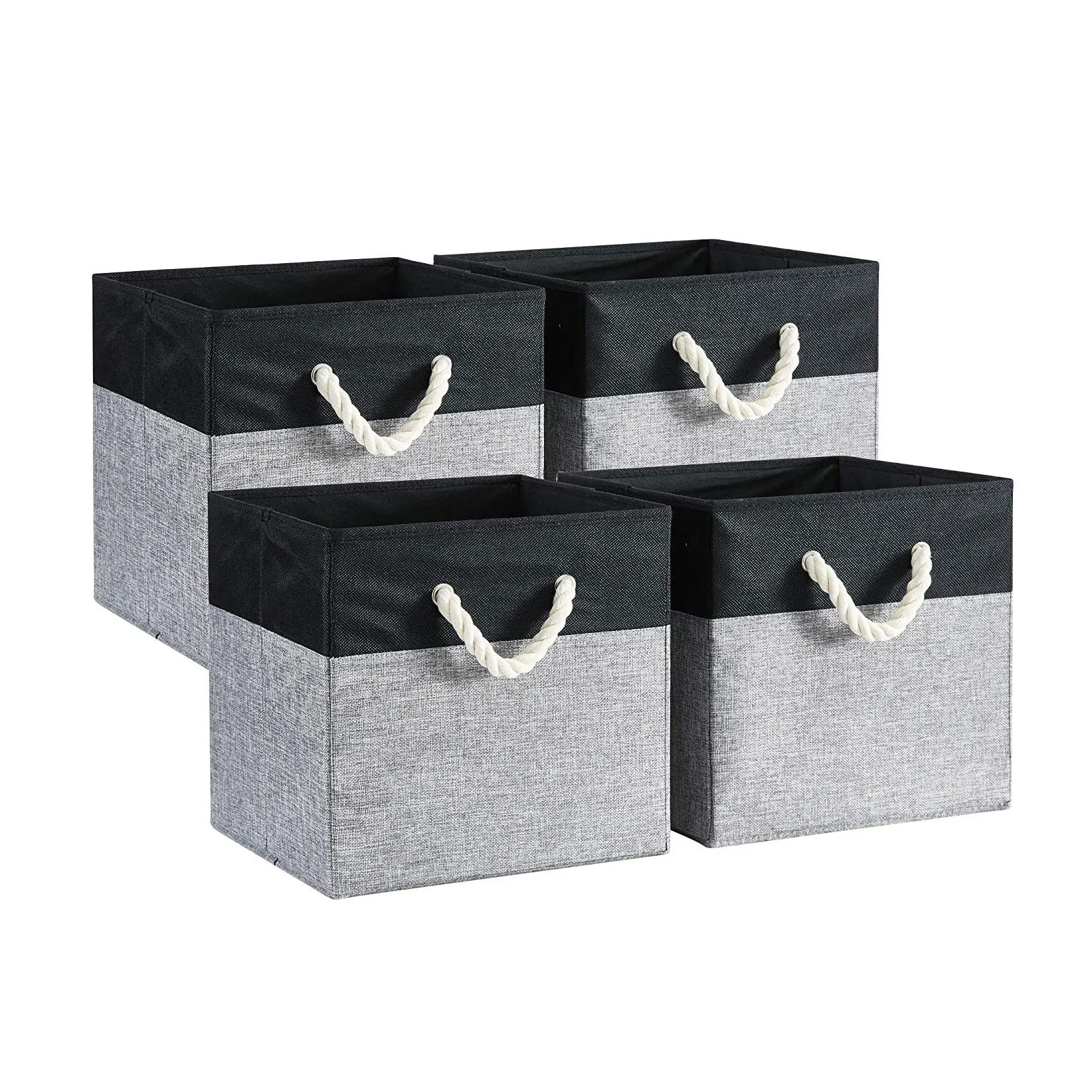 Household Items Durable Baby Toys Storage Cuces with Hemp rope handleFoldable Fabric Storage Bins for Books Clothes Blankets