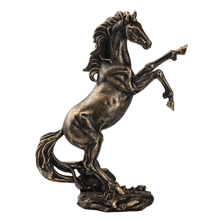 
Hotel Study Resin Statue Flying Black and White Bronze Horse Gift Home Decoration 