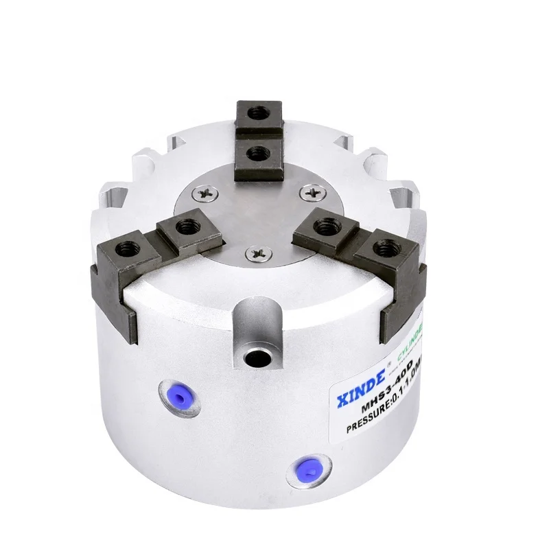 Pneumatic fittings MHS3 Series 3 Finger pneumatic air regulator double action rotary airtac cylinder