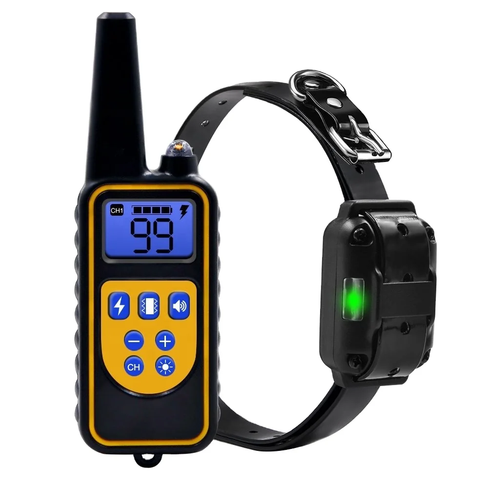 800 Meters Waterproof Ip68 Rechargeable No Shock Pet Training Dog Collar For 3 Dogs