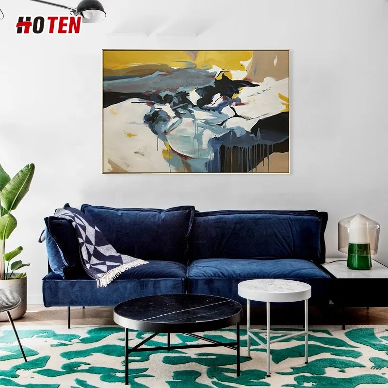 Pure hand drawing abstract oil painting modern minimalist living room bedroom and dining room paintings customization