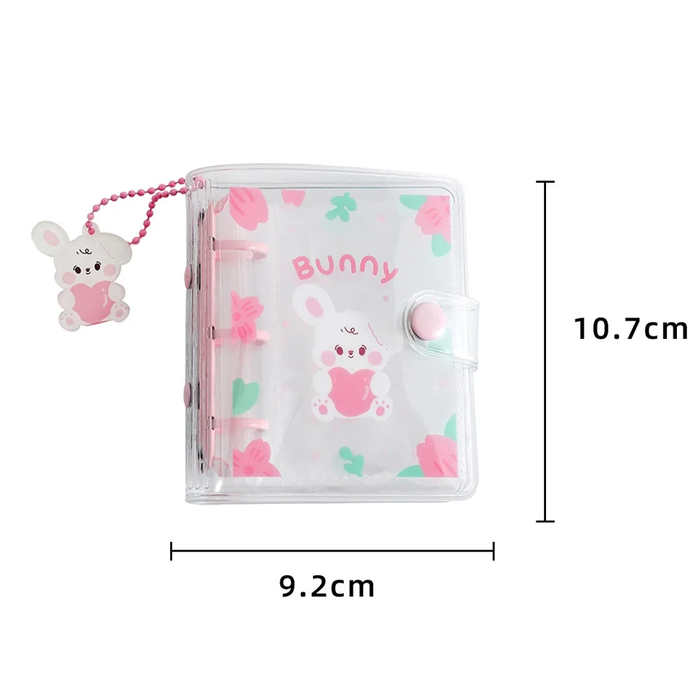 Mini Clear Kpop PVC Photo Album Cover Photocard Holder 3 Inch Card Case with Keychain Photo Album