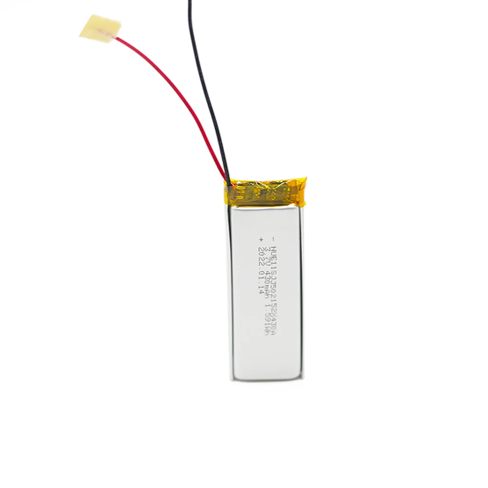 3.7V lithium ion 502152 430mAh rechargeable battery