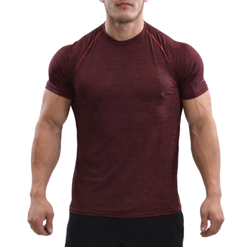 Gym Workout 95% Cotton 5% Elastane Mens  Fitted T-Shirt Elongated Gym T Shirt Longline Curved Hem Breathable Tee