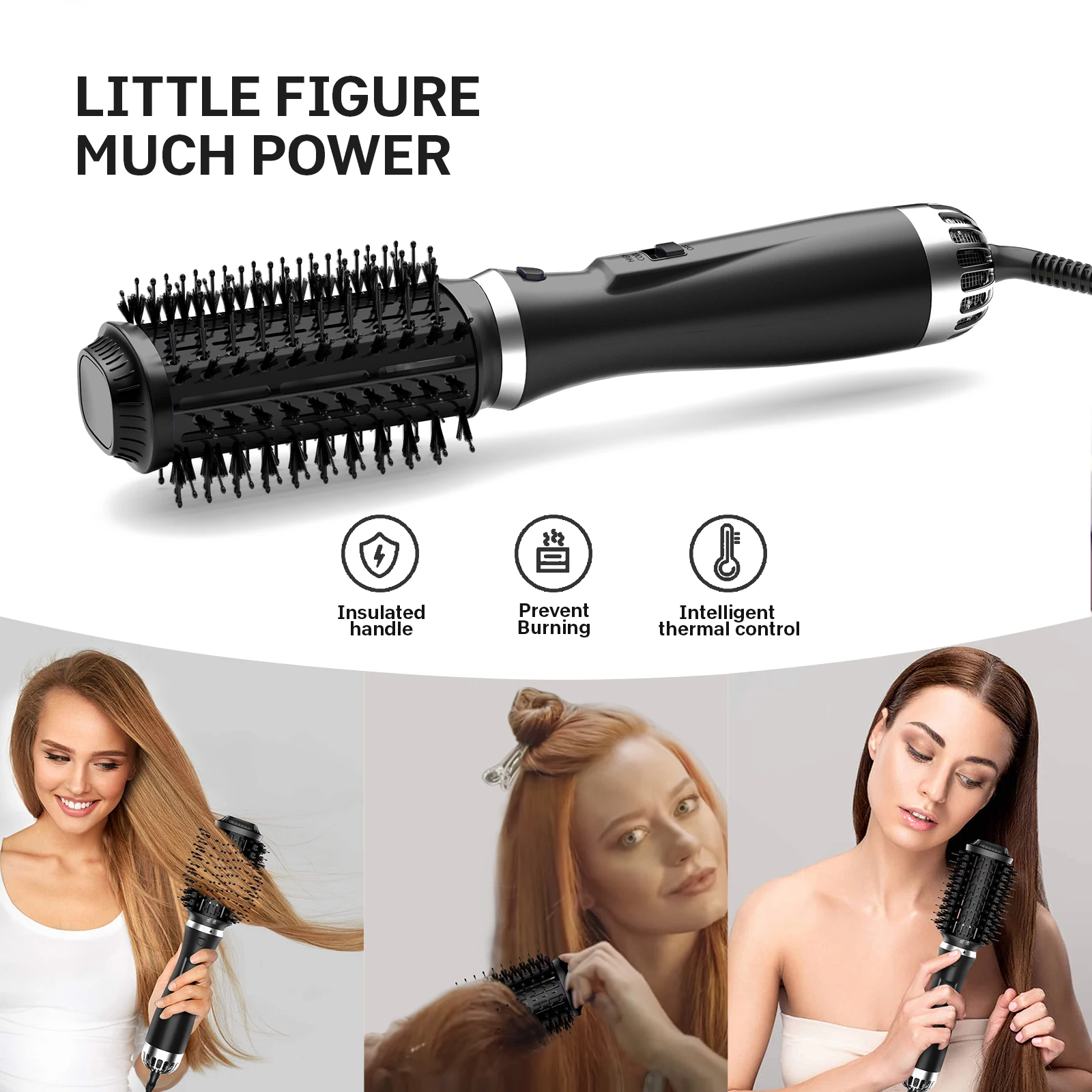 Oval Negative Ions One Step Hair Dryer And Volumizer Hot Air Brush Hair Dryer