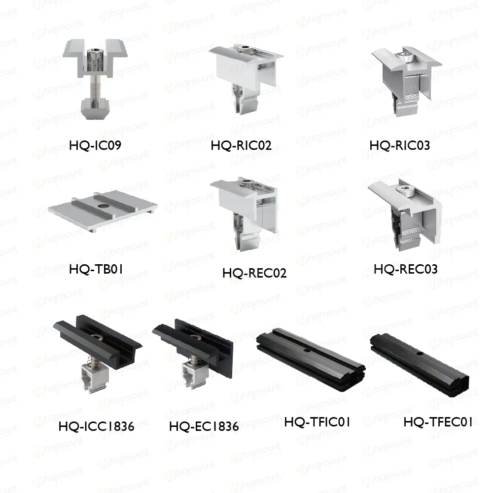 aluminum easy install schiene solar panel wire and fittings mounted frame fitting edge clamp common connectors accessories