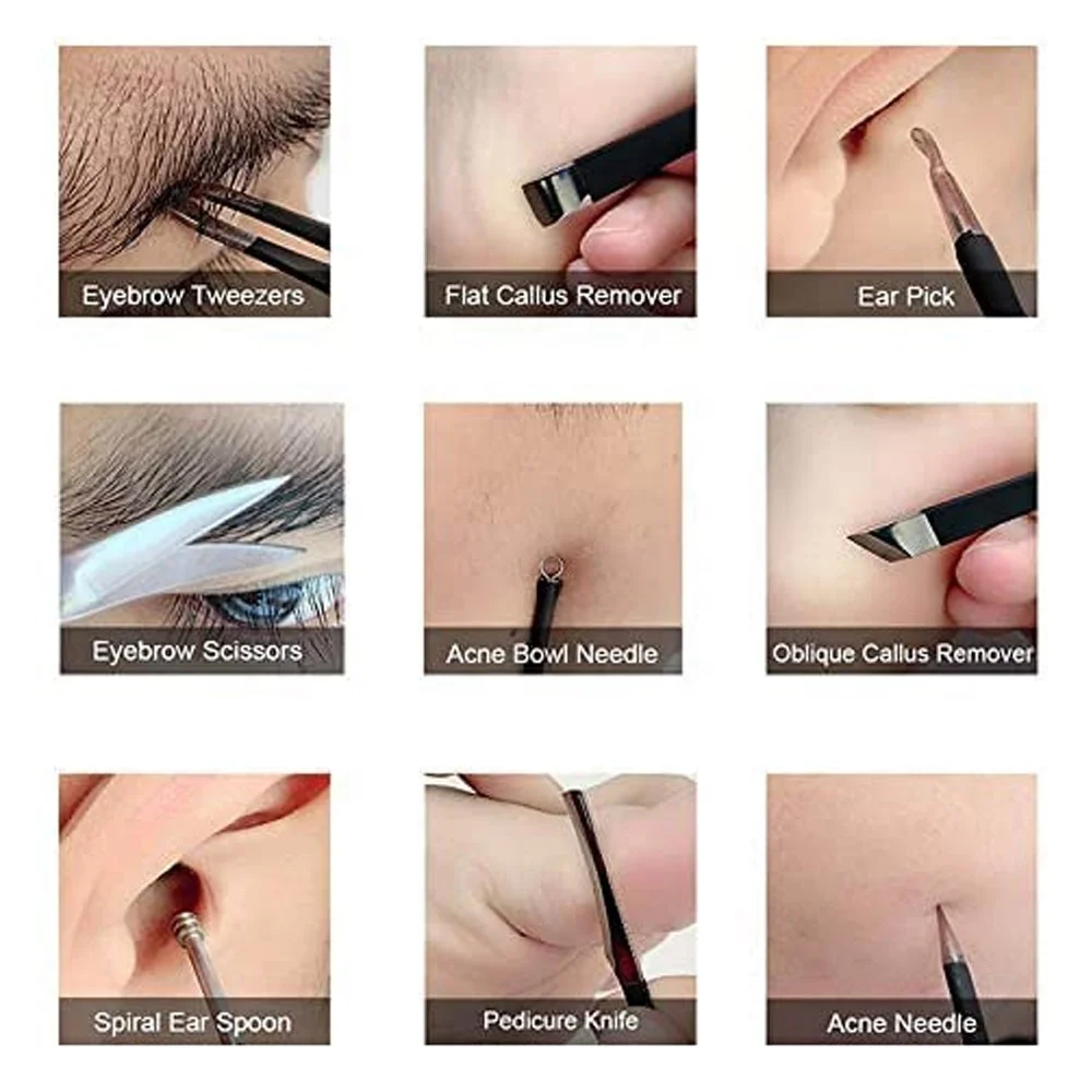 Manicure Set Nail Clippers Pedicure Kit 16 Pieces Stainless Steel Manicure Kit Solid Professional Grooming Kits