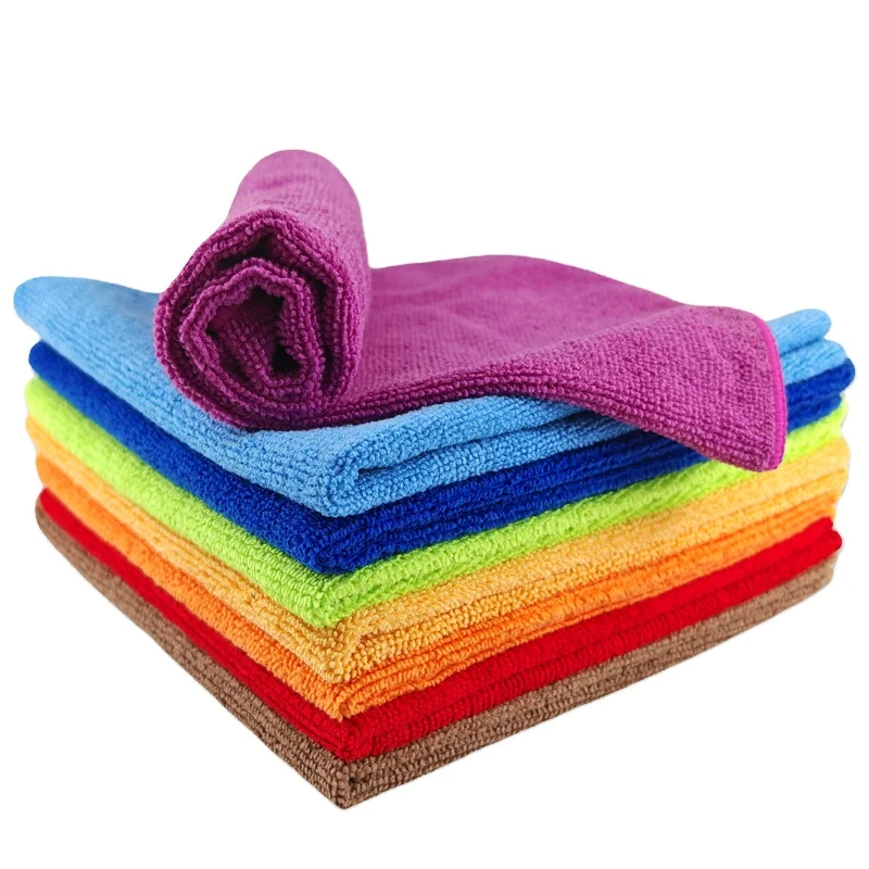40x40cm quick-dry micro fiber cleaning drying Ceramic coating microfiber wash towel car warp knit fabric 30x30cm