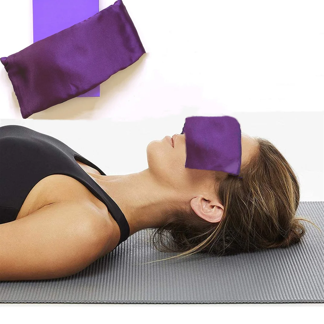 MOWIN Eye Pillow with Extra Cover Yoga Meditation Accessories Lavender Aromatherapy Weighted Eye Mask for Sleeping, Yoga, Spa