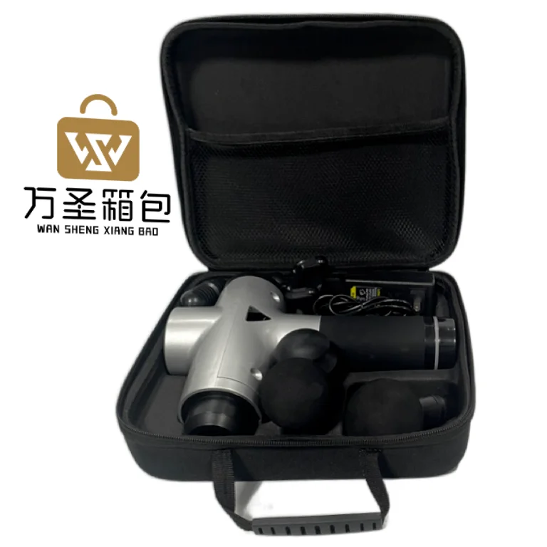 Factory Customized Eva Gun Case For Fascia Muscle Massage Gun Portable Storage Tool Box  OEM Zipper Adjustable Nylon Protection