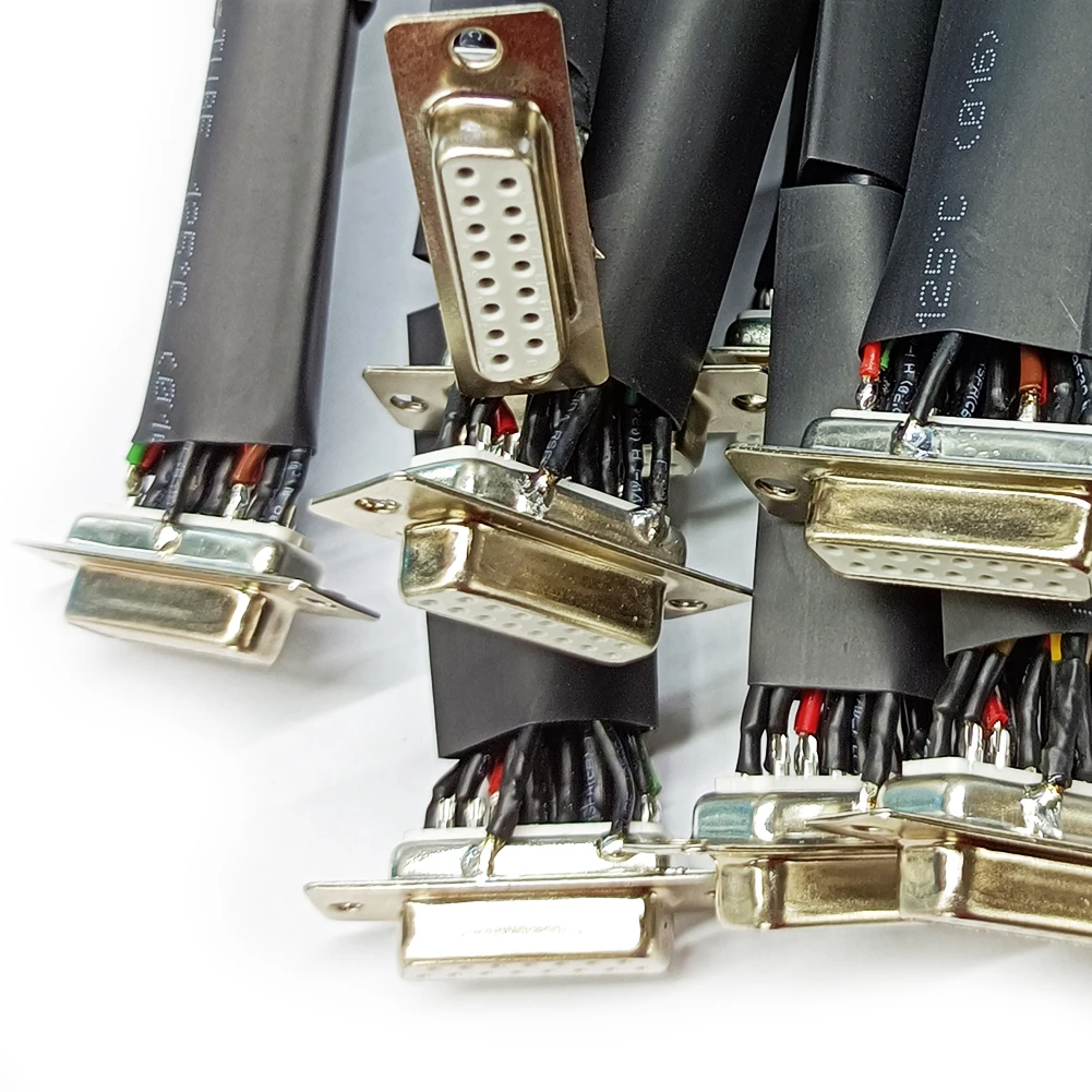 15 Pin VGA Interface OEM/ODM DB Double Row White Core Female PCB Industrial D-SUB Connector Wire Harness Customized