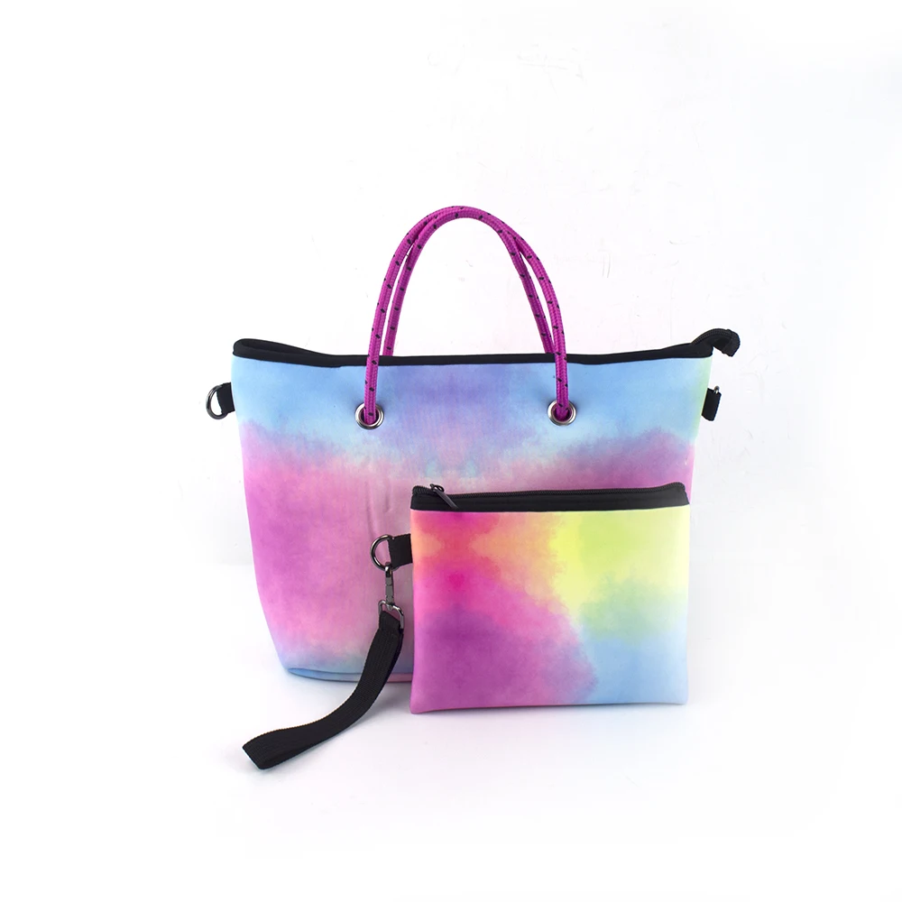Wholesale Handbags Tote Bag Shoulder Neoprene Bag Customized Waterproof Neoprene Beach Tote Bag