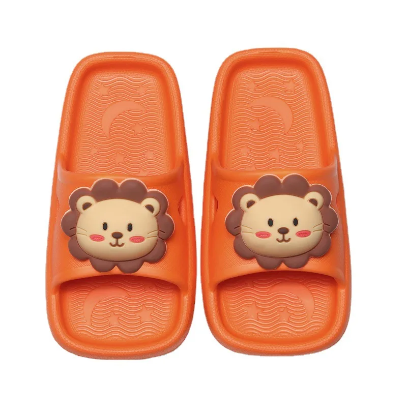 Летние Нескользящие шлепанцы для ребенка слева или справа для ванной комнаты милые Мультяшные шлепанцы для девочек