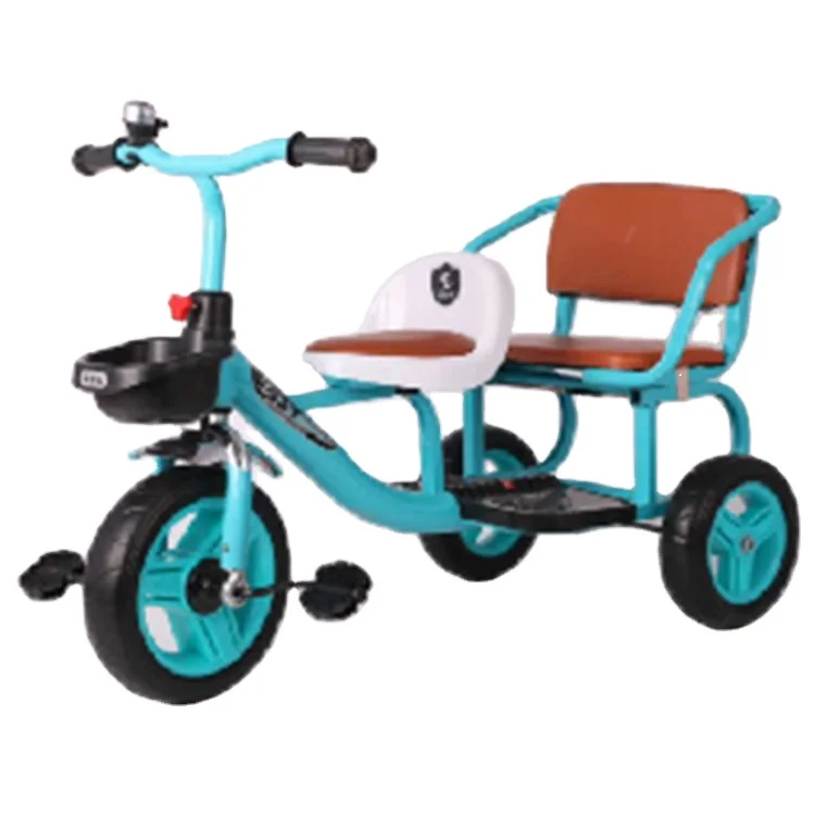 hot sale kids tricycle two- seater tricycle with back pedal child tricycle