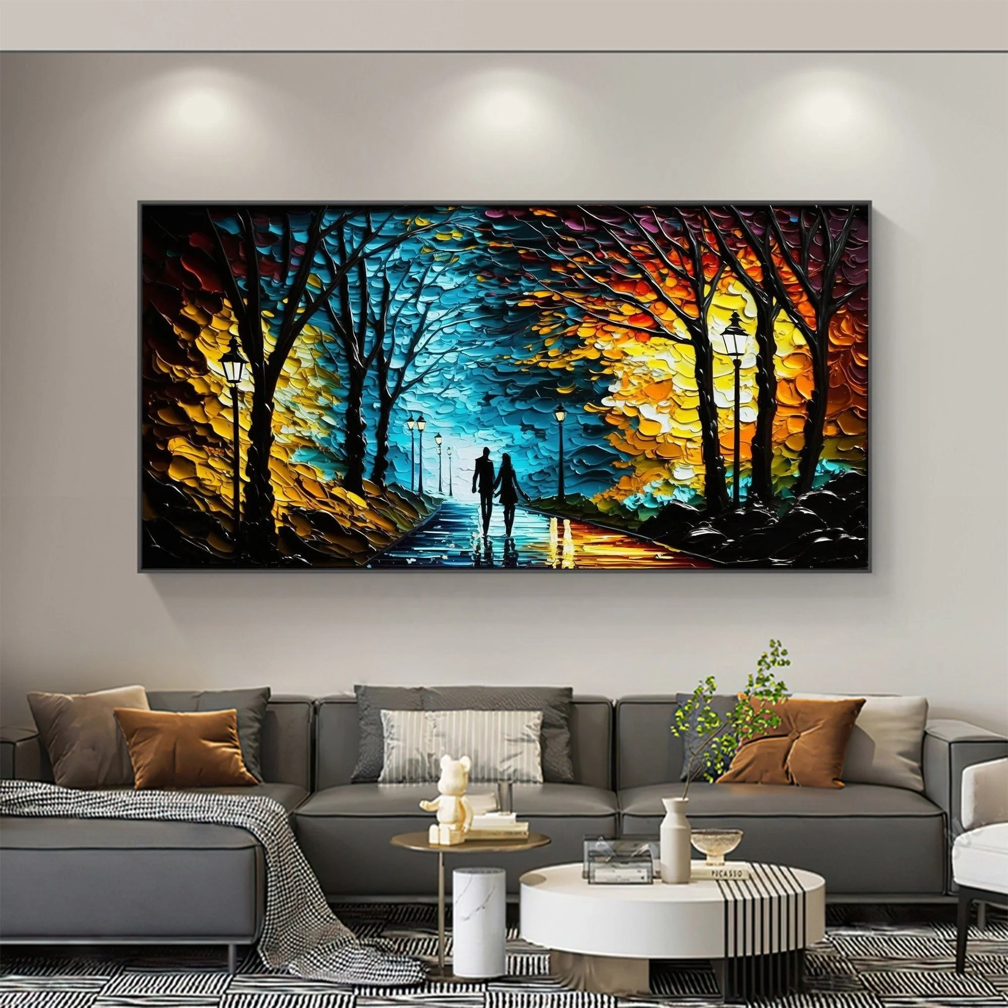 Original Art Hand-Painted Modern Abstract Street Art Palette Knife Oil Painting Style Canvas Home Motel Wholesale Hotel Decor