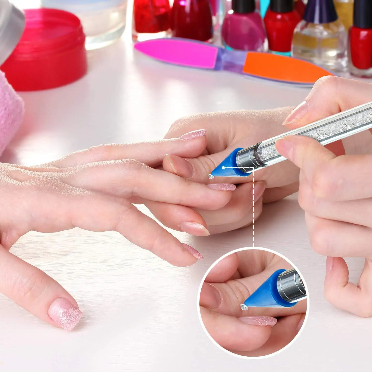 Wax Pencil for Rhinestones,Rhinestone Pickup Tool Jewel Gems Crystals Studs Picker Dotting Pen Rhinestone Applicator Tool for Na