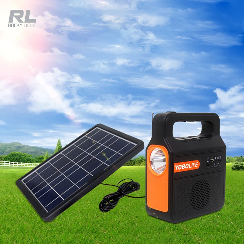 Solar portable emergency radio lamp