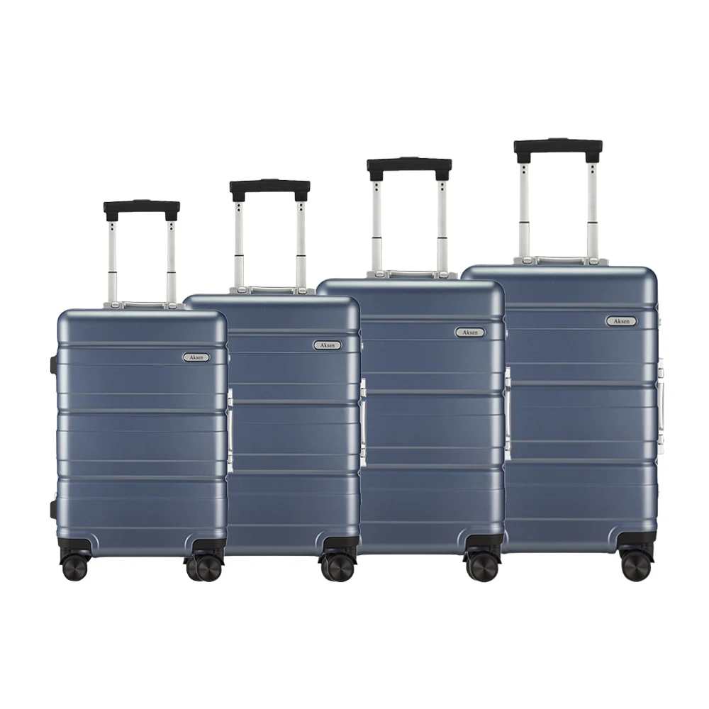 OEM Hard PC Aluminum Frame tsa lock 4pcs luggage set carry on hardshell suitcases luggage sets