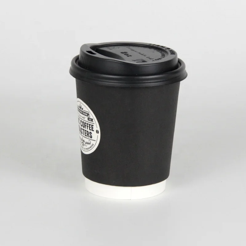 Compostable Cups 8oz 10oz 12oz Hot Drink White Paper Coffee Tea Cup With Lids