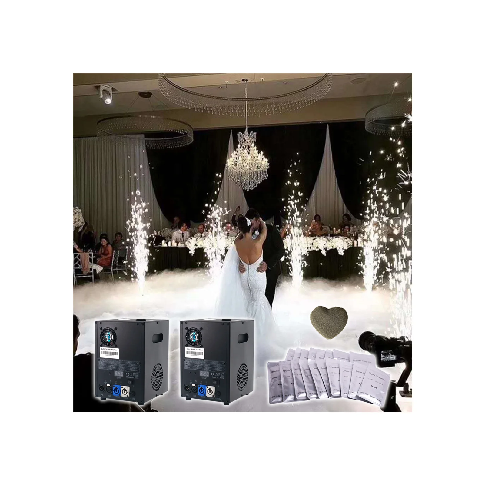 Surprise Price Chinese New Year 600w Cold Spark Machine Indoor Wedding Stage Firework Sparkle