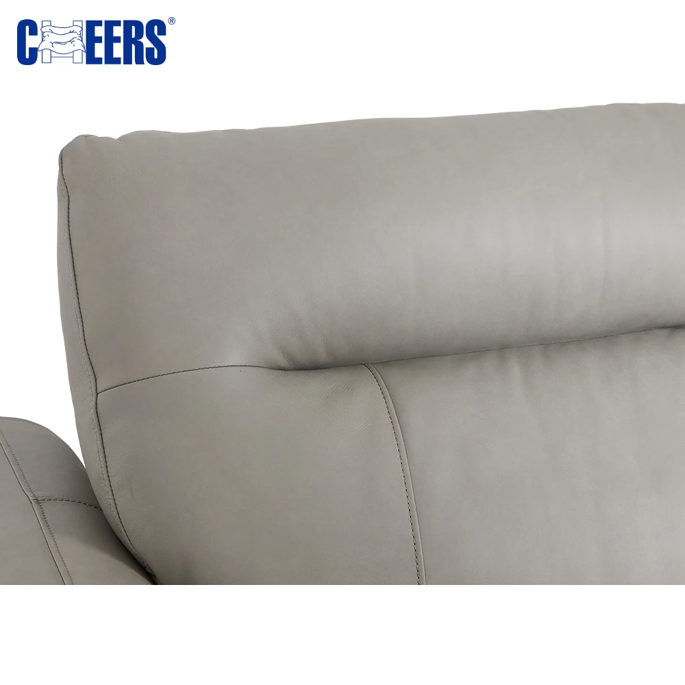 MANWAH CHEERS Leather Power Slide Chaise Wireless remote control Sofa Bed for living room