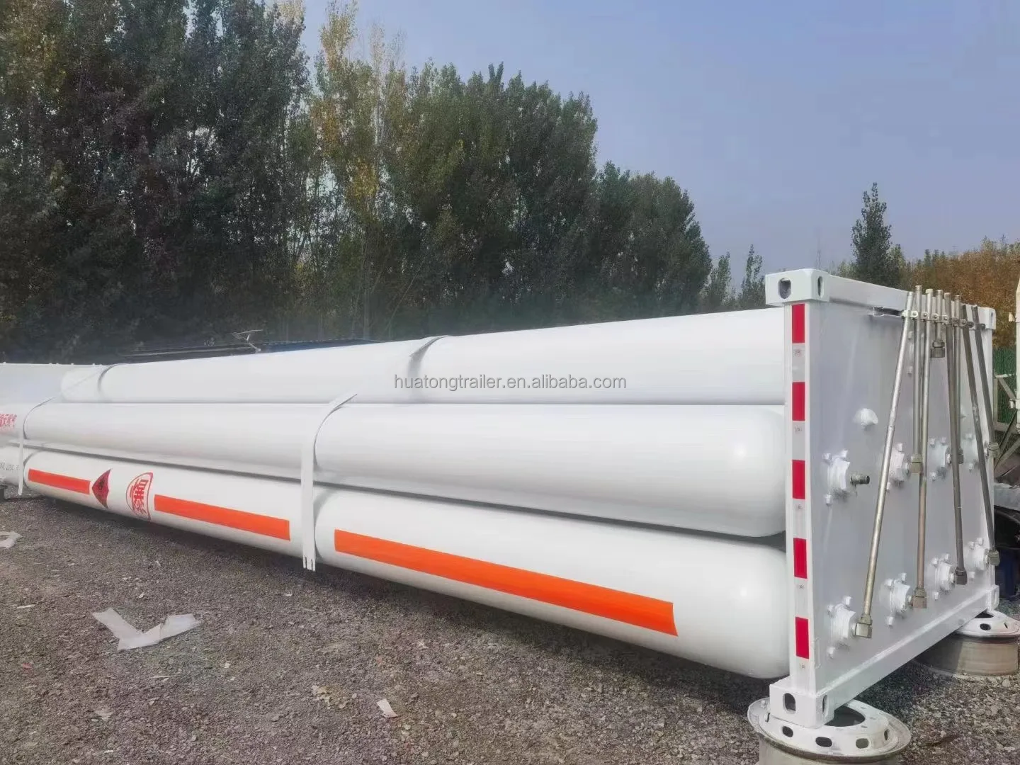 Benhong Best selling 8 tubes cng compressor skid cng trailer / hydrogen tube trailer / cng transport trailer in China