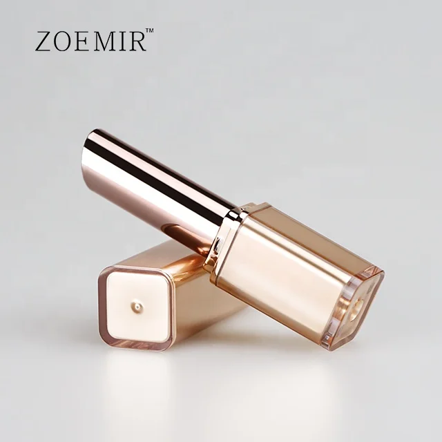 Gold Empty Lip Balm Tube Container Bottom Filling Custom Plastic Lipstick Tubes Filling From Bottom
