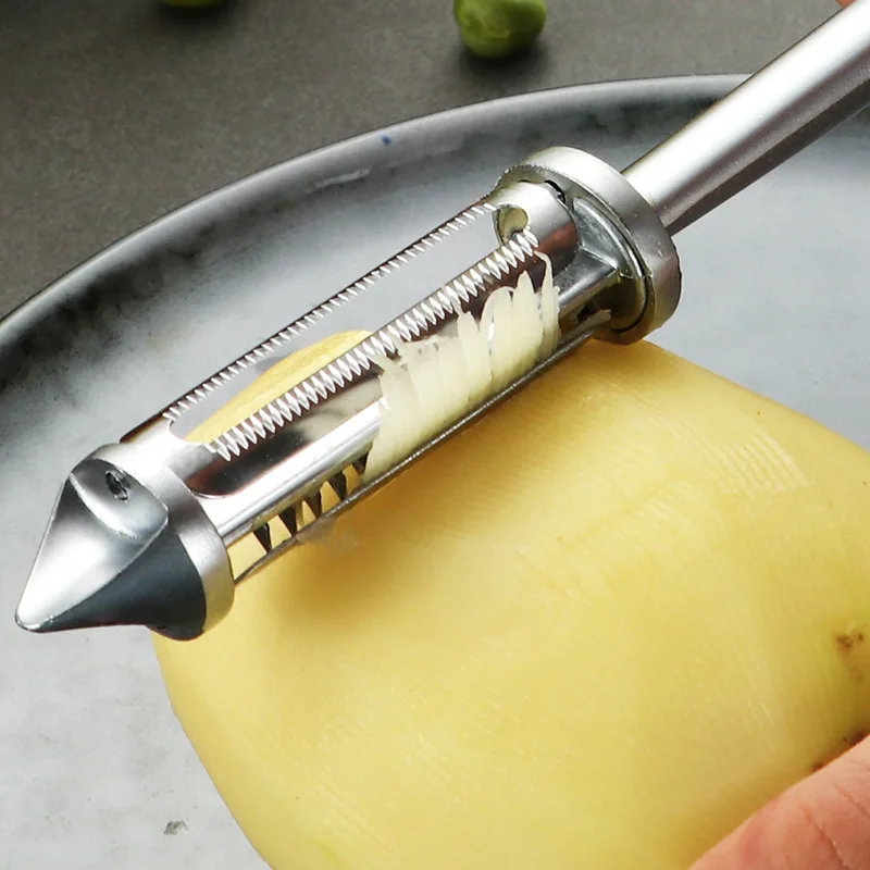 2022 New Kitchen Tools And Gadgets Zinc Alloy Vegetable Two Side Peeler For Fruit Wide Swivel Blade And Non Slip Handle