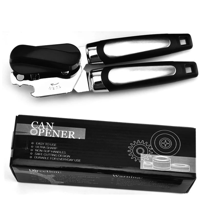 Can Tin Opener stainless steel Metal Multifunction Manual Can Tin Opener With Handle Grip