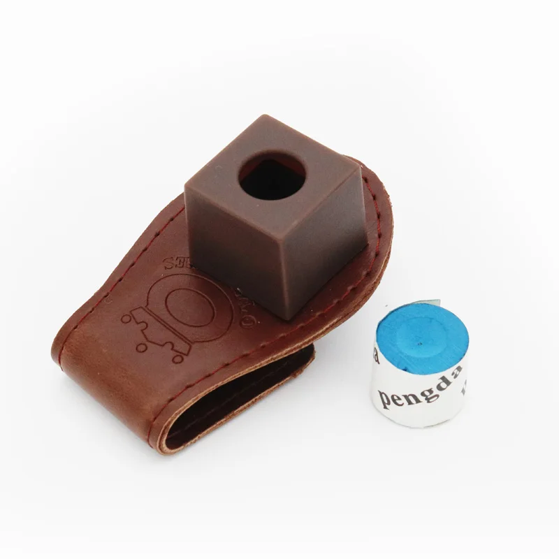 Factory Sell Leather Billiard Snooker Pool Cue Chalk Holder Belt Clip