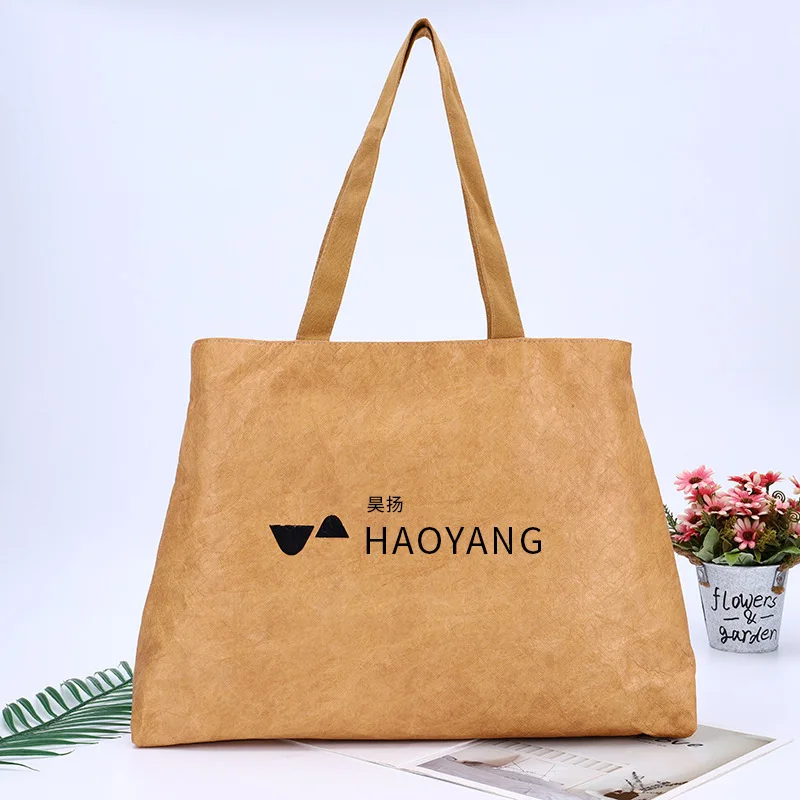 Luxury Dupont paper bag environmental protection washable kraft paper gift bag  retro kraft paper bag tear can be washed