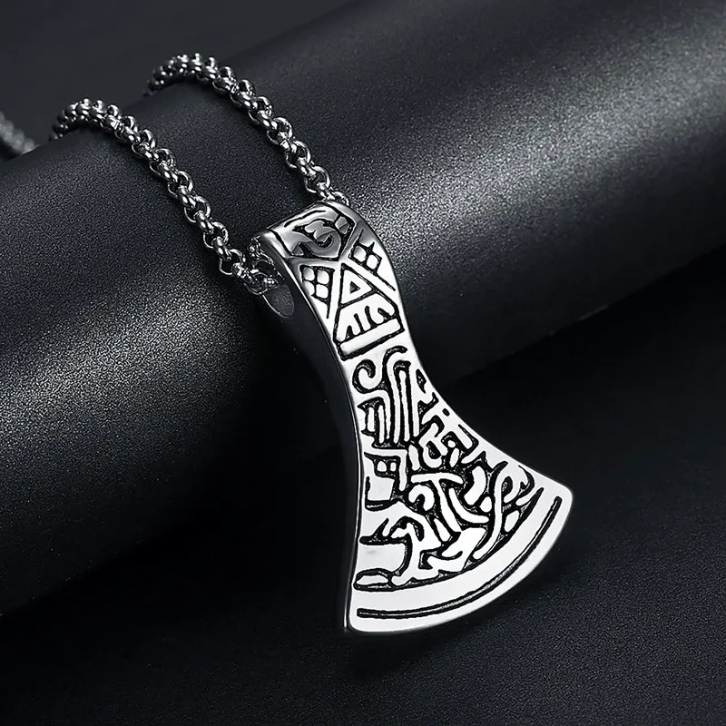 Модные скульптура Творческий топор висит титановая сталь мужское ожерелье