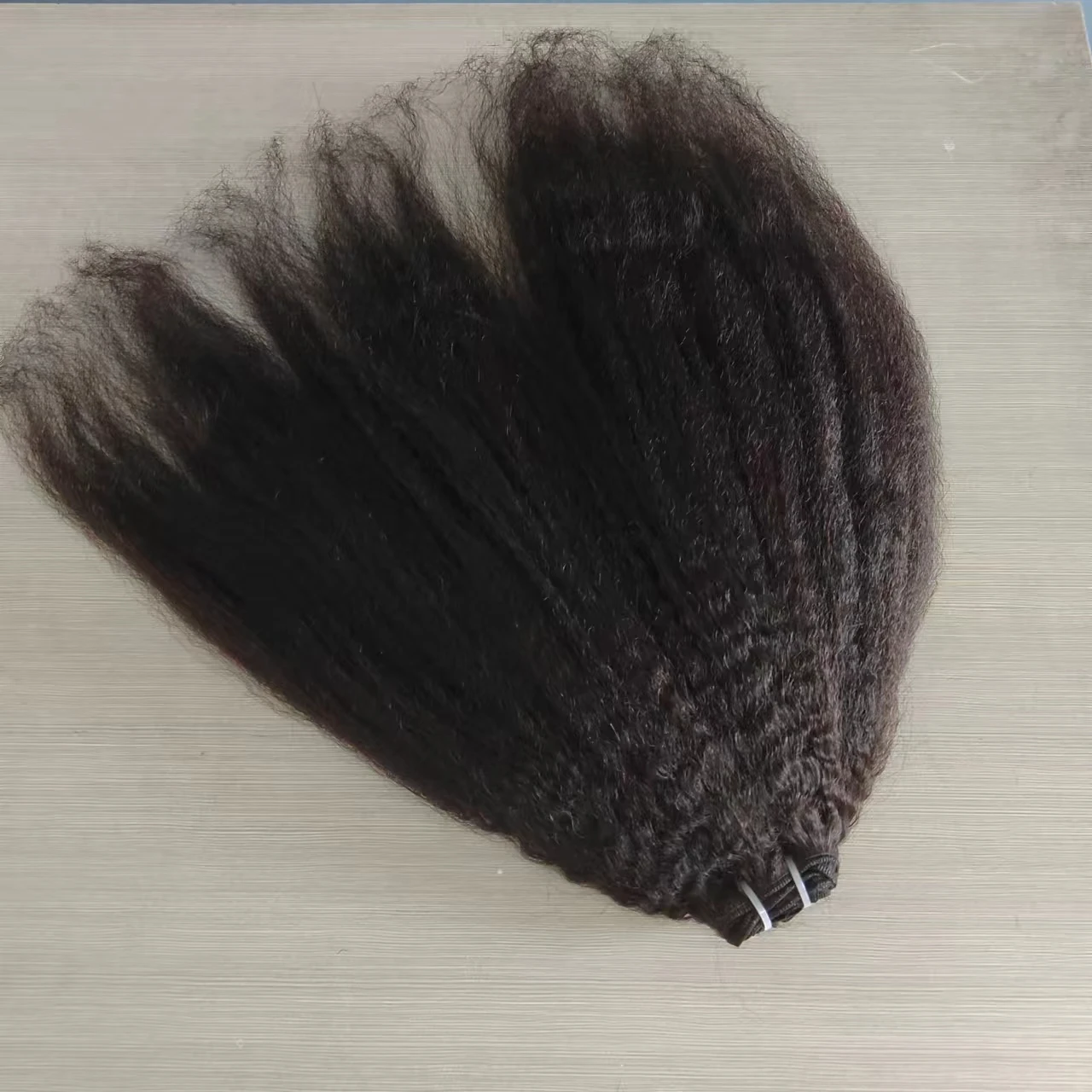 kinky straight hair bundles mongolian  human hair extensions 100% unprocessed cuticle algined  hair weft