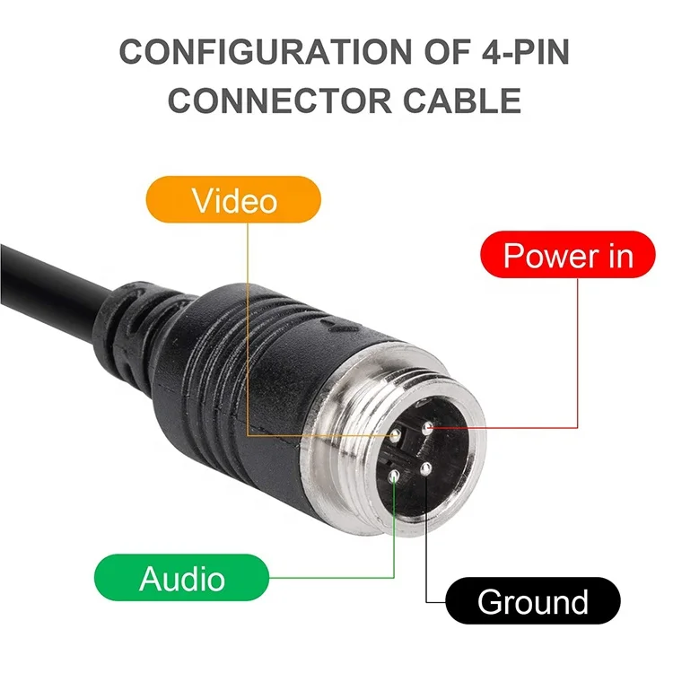 Car Mdvr Reverse Rear View Camera Waterproof M12 Pur Cable Male To Female M12 Cable Assembles 4 Pin Aviation Connector Cable