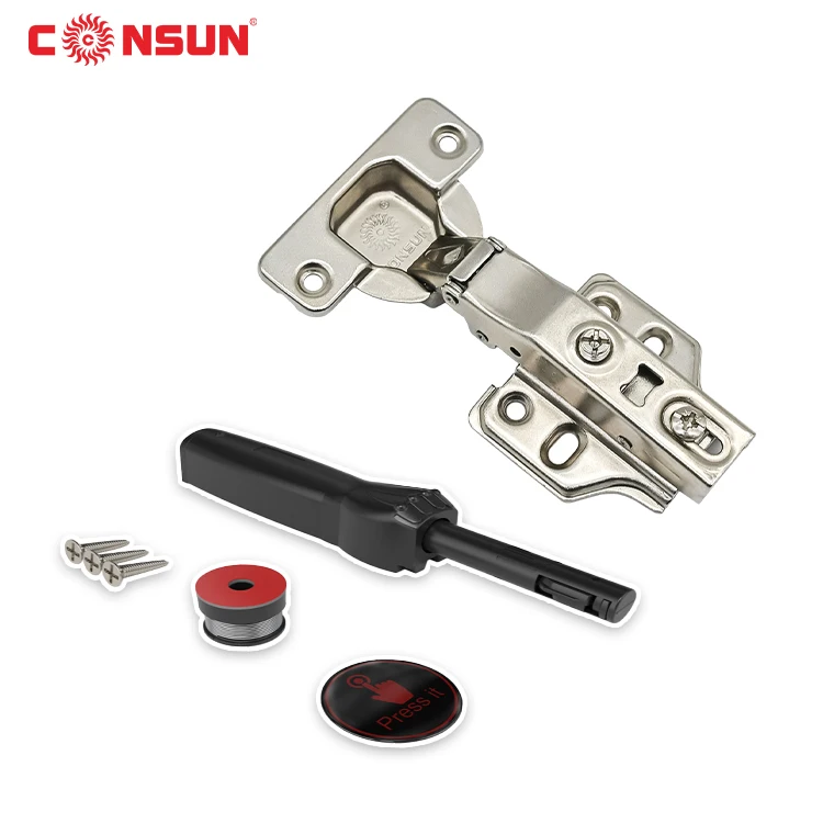 CONSUN Soft Close Door Buffer Device Customized Iron Adjustable Furniture cabinet Rebound Hinges