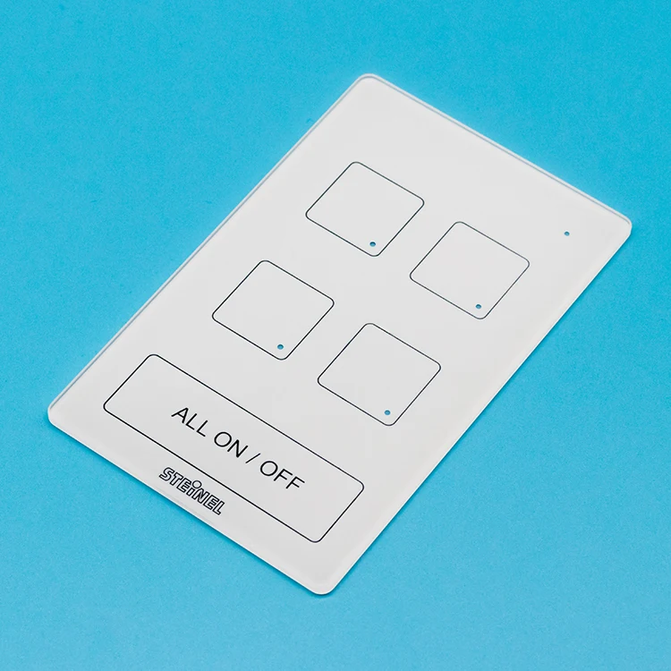 Factory Custom Decorative Silk Screen Tempered Glass Panel Electronic Devices Smart Light Wall Socket Bathroom Hotel Flat Solar