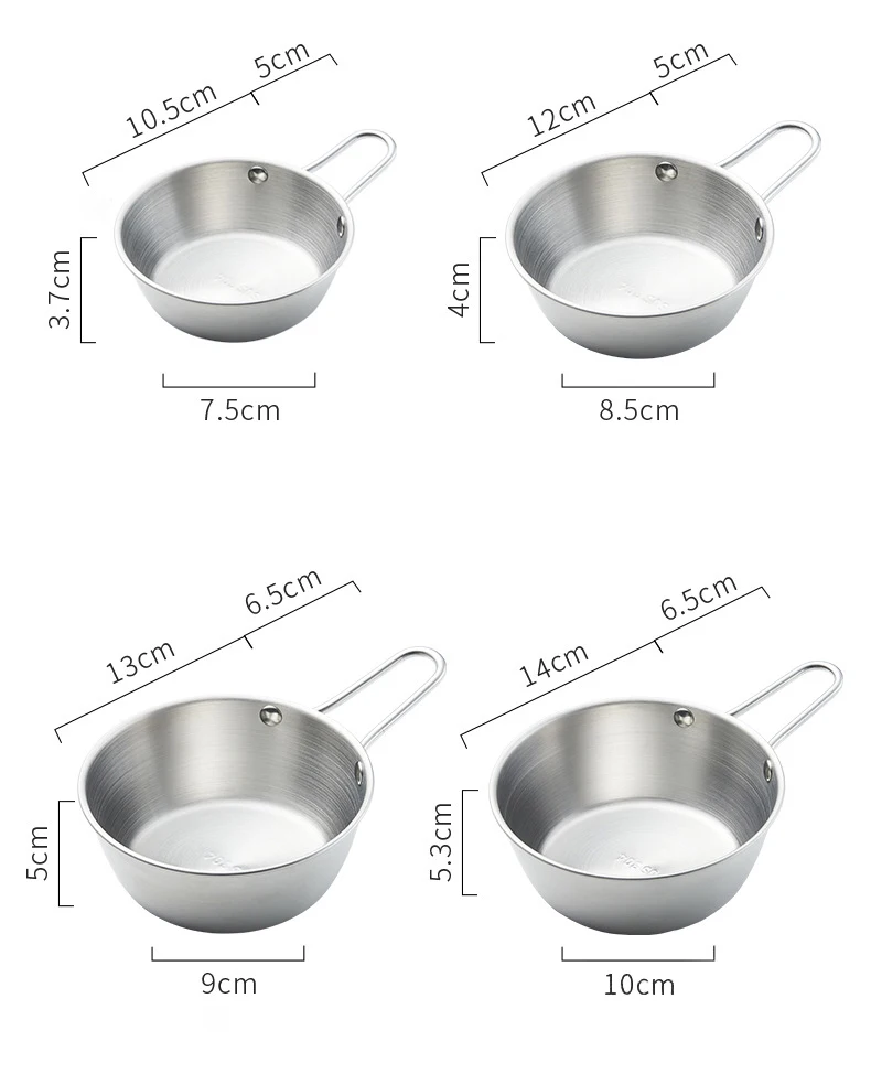 Kitchen Using Korean Stainless Steel Makgeolli Bowls Rice Wine Bowl With Handle