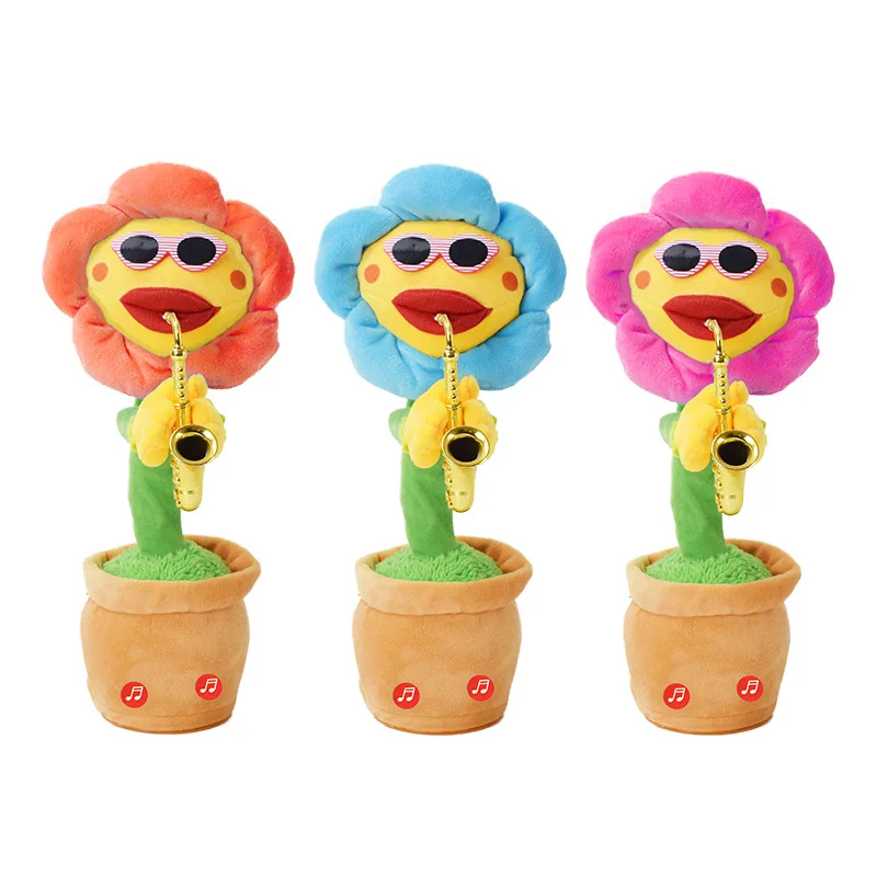 2022 Huggys Wuggy English Songs Dancing Cactus Flower Cactus UBS Chargeable Twisting Music Cute Doll Cactus Plush Toy